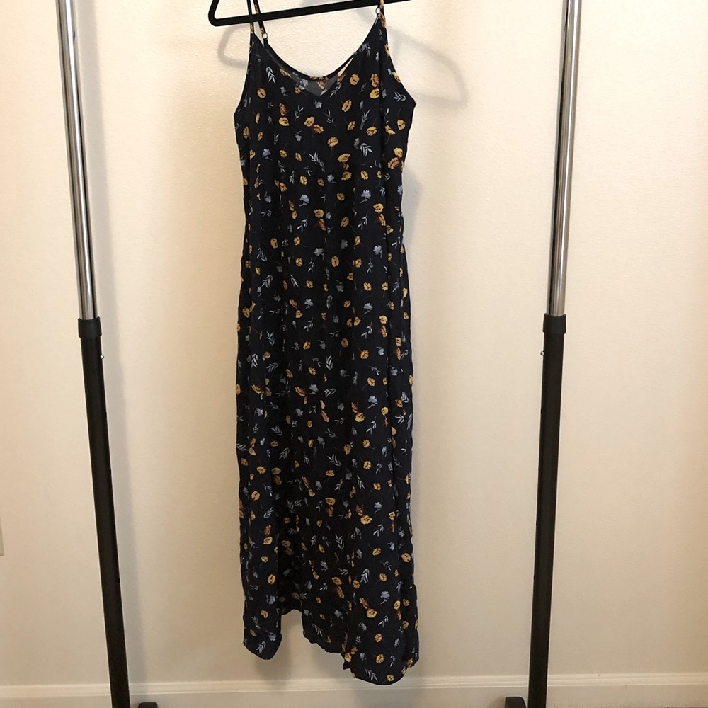 Blue floral midi dress